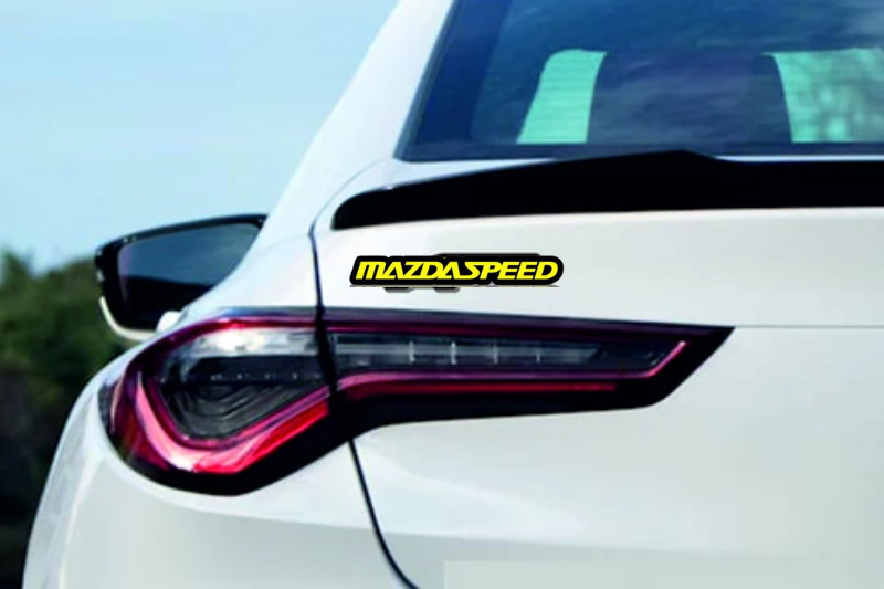 Mazda tailgate trunk rear emblem with Mazdaspeed logo Mazda emblems decoinfabric