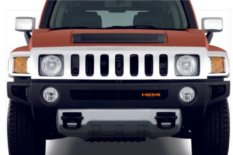 Hummer Radiator grille emblem with HEMI logo Hummer emblems decoinfabric
