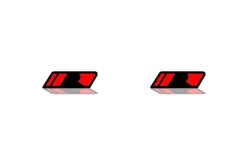 Chevrolet emblem for fenders with ROUSH logo (type 3) Fender decoinfabric BLACK RED