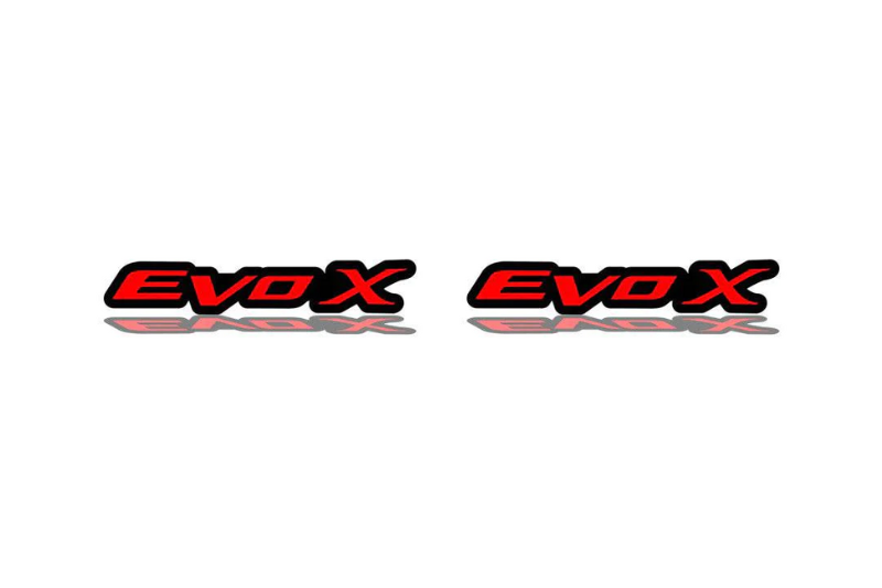 Mitsubishi Emblem & Badges set with EvoX logo Mitsubishi emblems decoinfabric