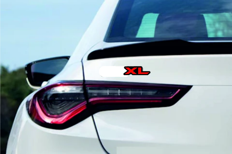 Mitsubishi tailgate trunk rear emblem with XL logo Mitsubishi emblems decoinfabric