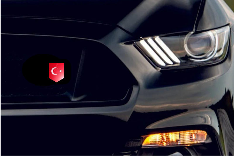 Radiator grille emblem with Turkey logo Custom design emblems decoinfabric