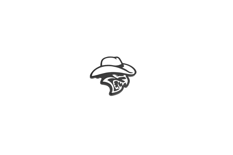 Radiator grille emblem with Hellcat Cowboy logo Custom design emblems decoinfabric