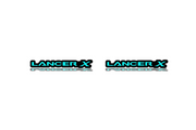 Mitsubishi emblem for fenders with Lancer X logo Mitsubishi emblems decoinfabric