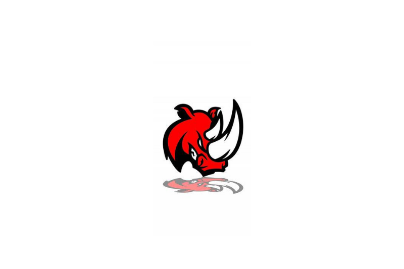Dodge Challenger trunk rear emblem between tail lights with Rhino logo Dodge emblems decoinfabric BLACK RED