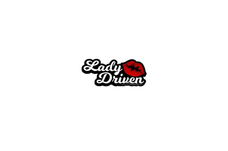 Radiator grille emblem with Lady Driven logo Custom design emblems decoinfabric