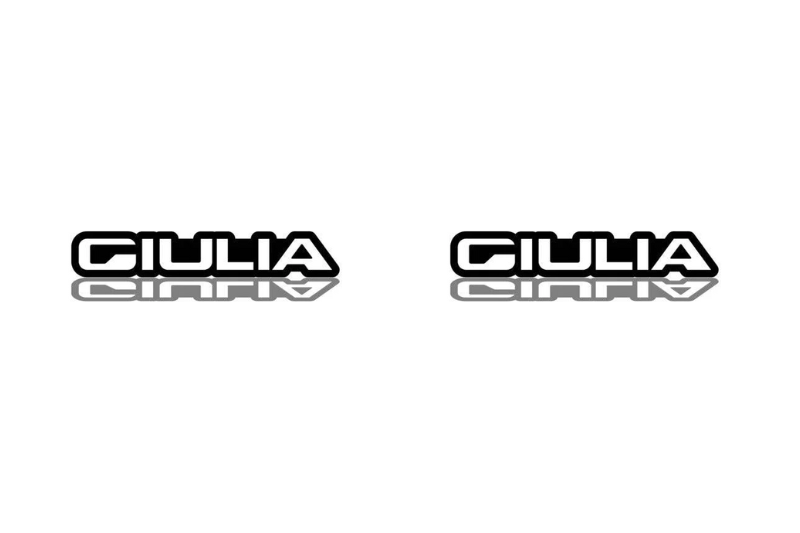Alfa Romeo emblem for fenders with Giulia logo Alfa Romeo emblems decoinfabric BLACK WHITE