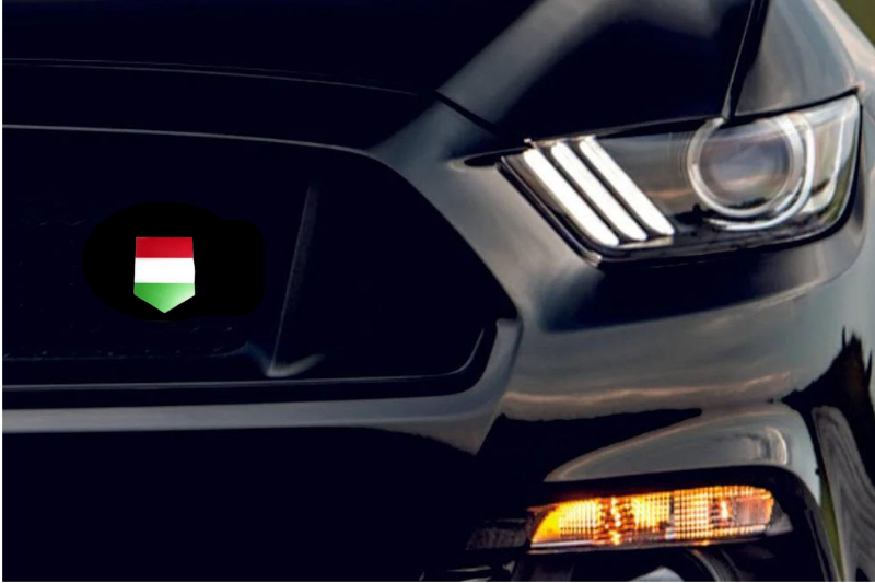 Radiator grille emblem with Hungary logo