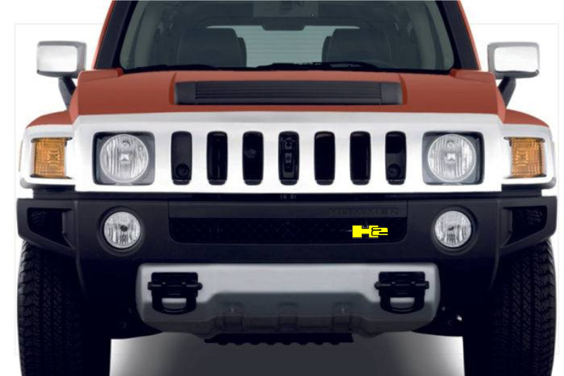 Hummer Emblem & Badge Set - Grille and Tailgate H2 logo Hummer emblems decoinfabric