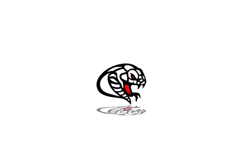 Dodge Challenger trunk rear emblem between tail lights with Snake logo Dodge emblems decoinfabric BLACK WHITE