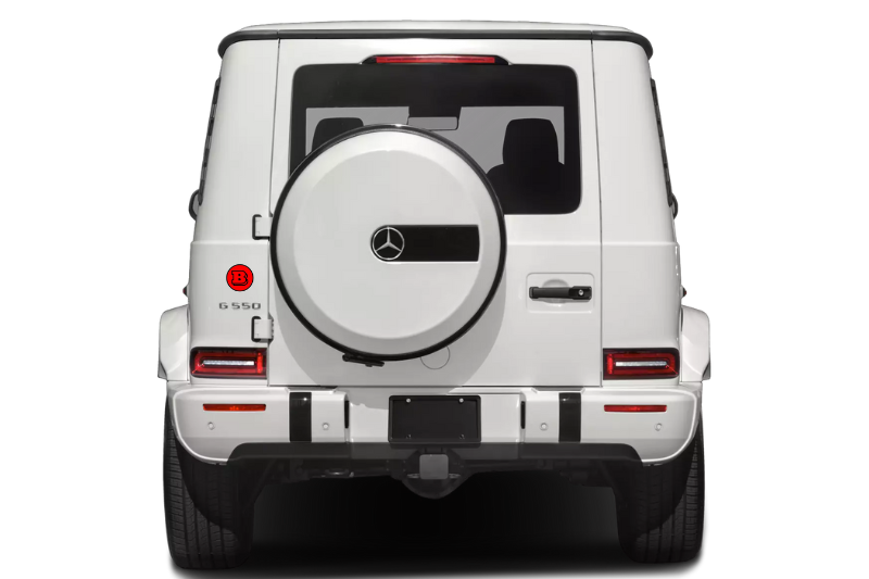 Mercedes G-Class tailgate trunk rear emblem with Brabus logo (type 3) Mercedes emblems decoinfabric