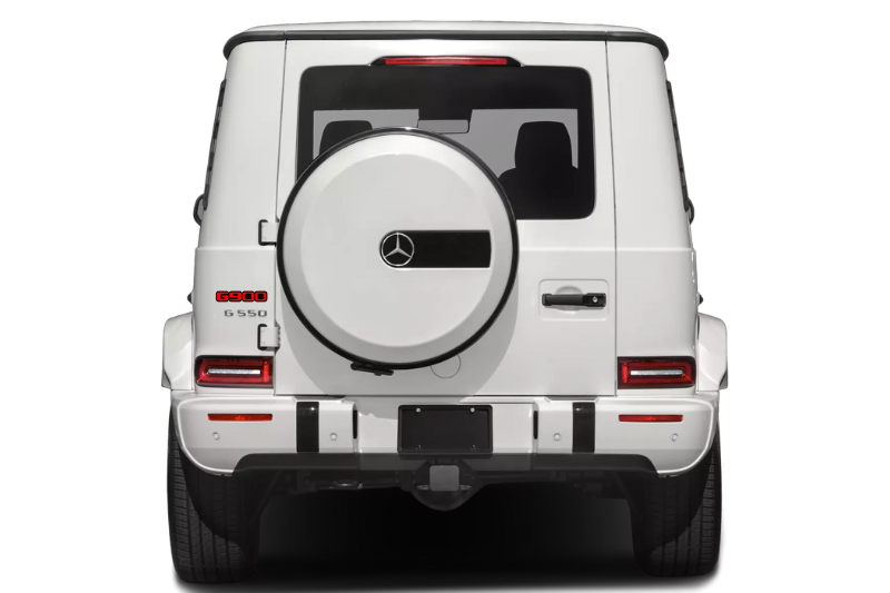 Mercedes G-Class tailgate trunk rear emblem with G900 logo Mercedes emblems decoinfabric