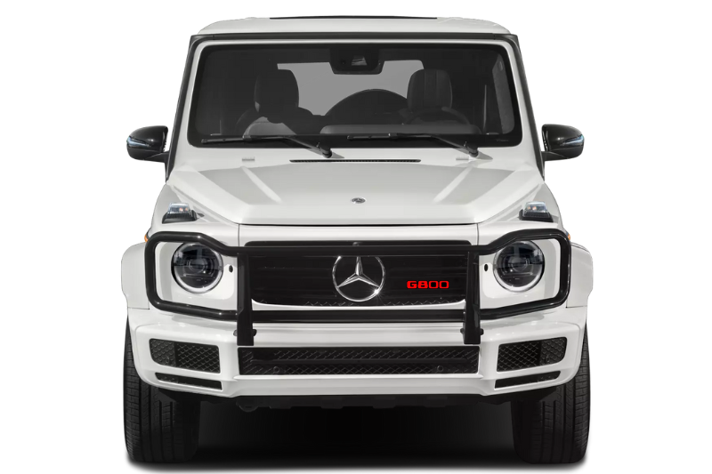 Mercedes G-Class Emblem & Badge Set - Grille and Tailgate G800 logo Mercedes emblems decoinfabric RED