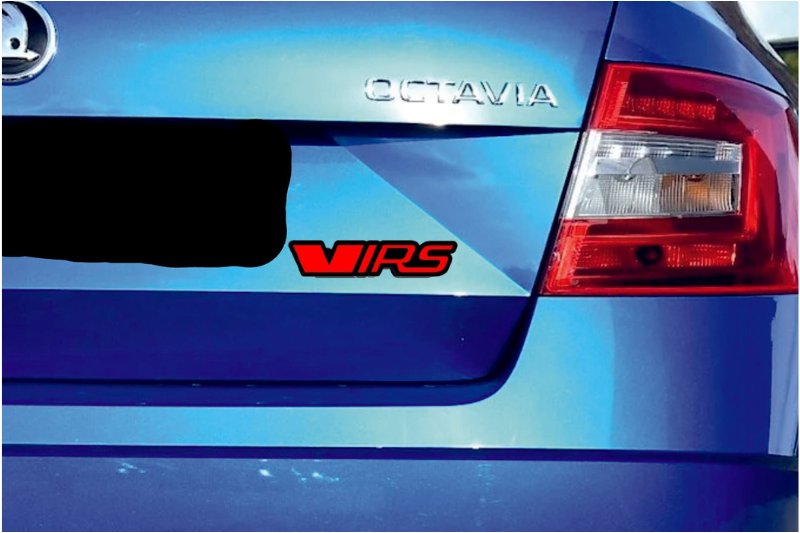 Skoda tailgate trunk rear emblem with VRS logo (Type 2)