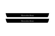 Mercedes A W176 2012-2018 Led Door Sill Pro With Logo Mercedes-Benz (Premium Painting) Mercedes Led Door Sills PRO opdesign