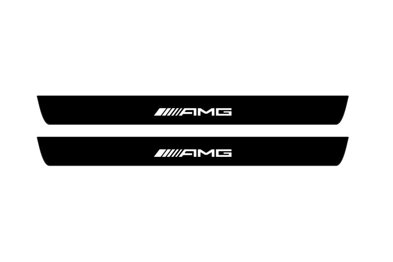 Mercedes A W176 2012-2018 Led Door Sill Pro With Logo AMG (Premium Painting) Mercedes Led Door Sills PRO opdesign
