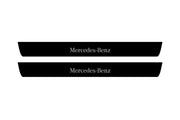 Mercedes A W177 2018+ Led Door Sill Pro With Logo Mercedes-Benz (Premium Painting) Mercedes Led Door Sills PRO opdesign