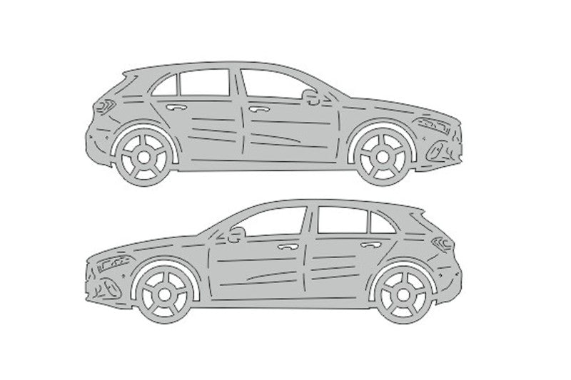 Mercedes A-Class W177 (2018+) Floor Mat Emblem Set – Stainless Steel Badges Car Mats Badges Decoin