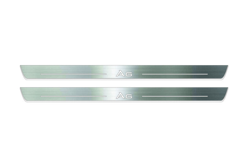 Audi A6 C8 2018+ Led Sill Plates With Logo A6 Audi Led Door Sills opdesign