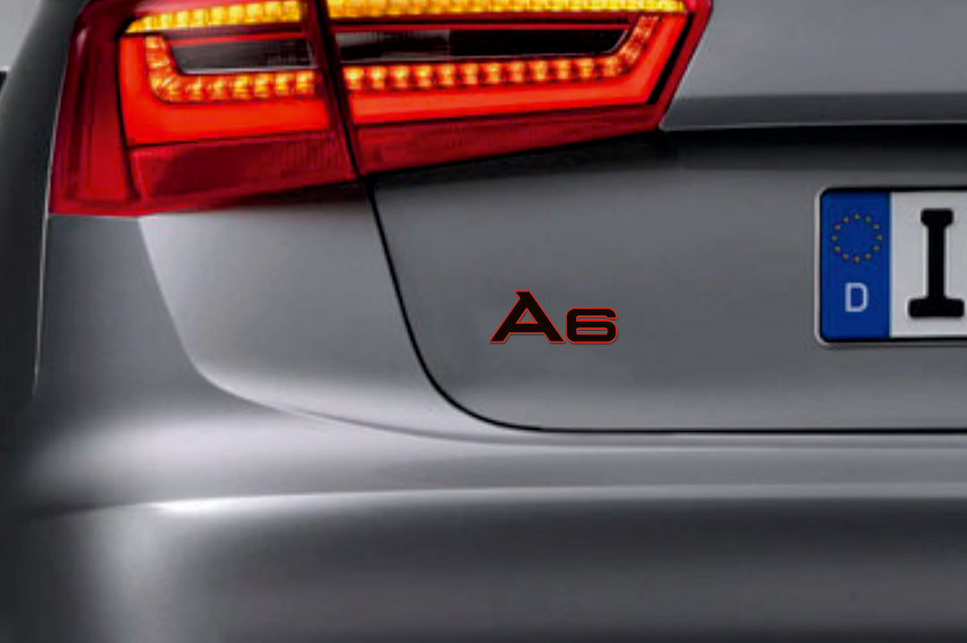 Audi tailgate trunk rear 3D emblem with A6 logo (type MIXT) Audi emblems decoinfabric