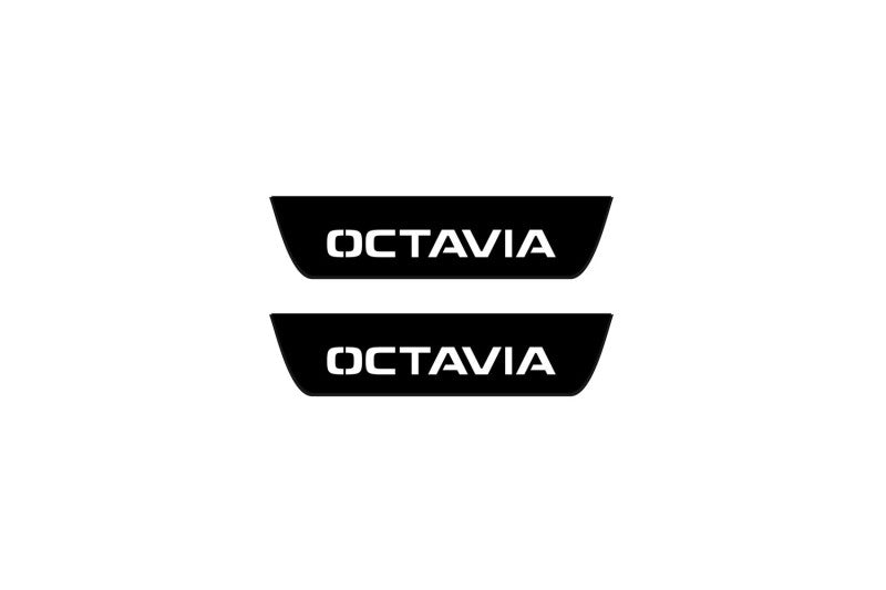 Skoda Octavia III (A7) 2013-2020 Led Door Sill Pro With Logo Octavia (Premium Painting) Skoda Led Door Sills PRO opdesign