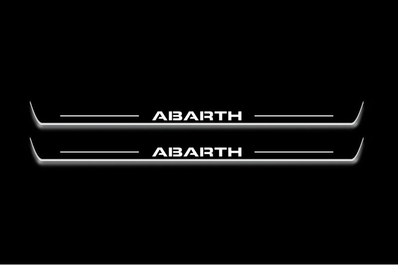Fiat 500 2007+ LED Door Sills PRO With Logo Abarth
