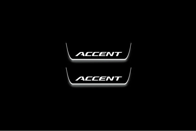 Hyundai Accent 2011-2017 LED Door Sill With Logo Accent Hyundai Led Door Sills