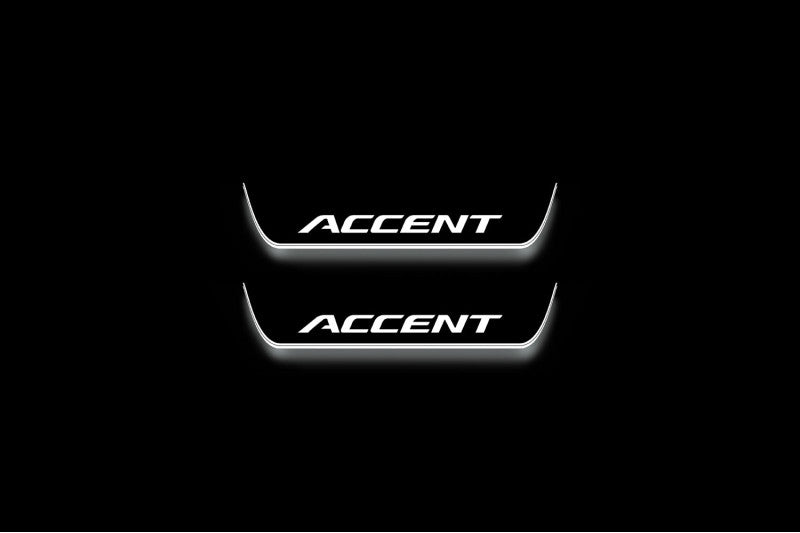 Hyundai Accent 2017+ LED Door Sills PRO With Logo Accent