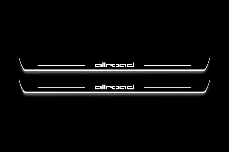 Audi A6 C8 2018+ Led Sill Plates With Logo Allroad Audi Led Door Sills opdesign