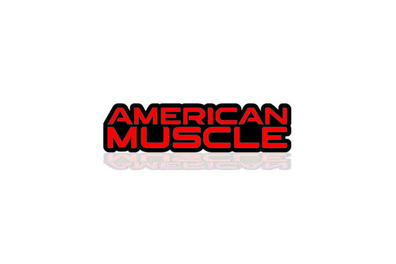 Chrysler Radiator grille emblem with American Muscle logo Chrysler emblems decoinfabric BLACK RED