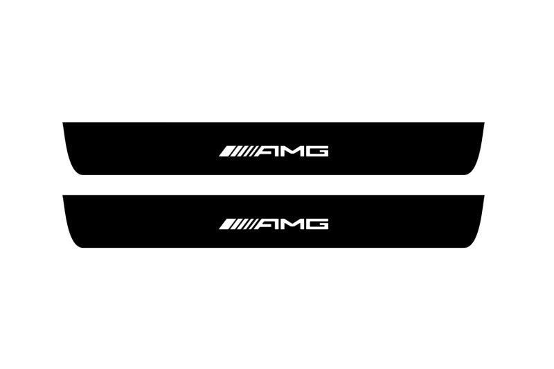 Mercedes GL X164 2006-2012 Led Door Sill Pro With Logo AMG (Premium Painting) Mercedes Led Door Sills PRO opdesign