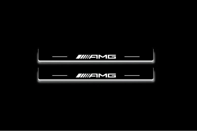Mercedes E W210 1995-2002 LED Door Sills PRO With Logo AMG