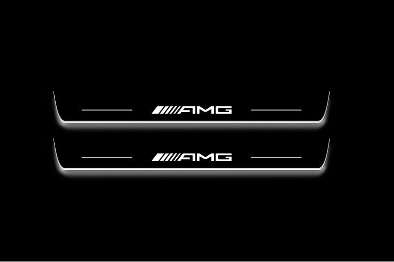 Mercedes GLC X253 2016+ LED Door Sills PRO With AMG Logo