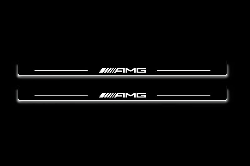 Mercedes E W210 1995-2002 LED Door Sills PRO With Logo AMG