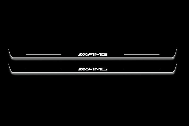 Mercedes C W204 Coupe 2011–2015 Door Sill Led Plate With AMG Logo