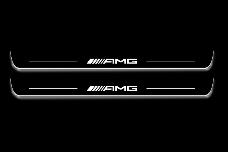 Mercedes E W212 Coupe (C207) 2009-2017 Door Sill Led Plate With AMG Logo