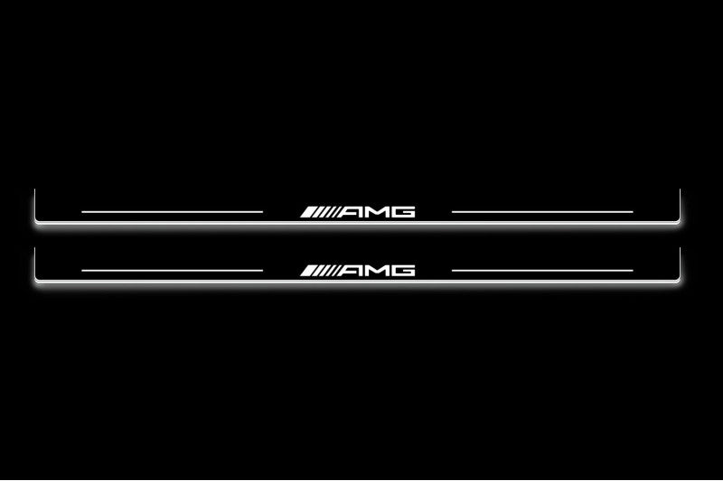 Mercedes E W124 1985-1996 LED Door Sills PRO With Logo AMG
