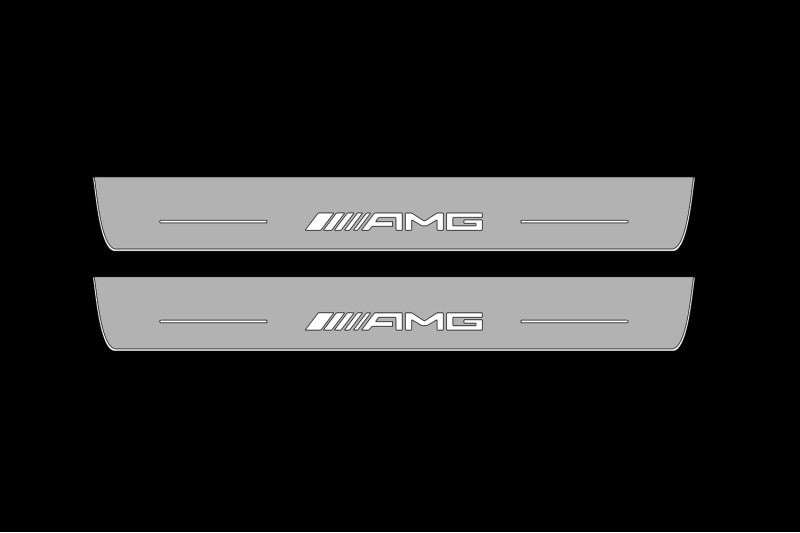 Mercedes EQE V295 2022+ LED Door Sills PRO With Logo AMG Mercedes Led Door Sills opdesign