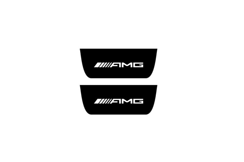 Mercedes ML W164 2005-2011 Led Door Sill Pro With Logo AMG (Premium Painting) Mercedes Led Door Sills PRO opdesign