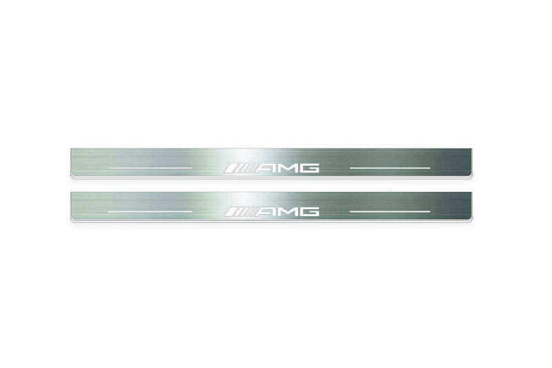 Mercedes E W124 1985-1996 LED Door Sills PRO With Logo AMG