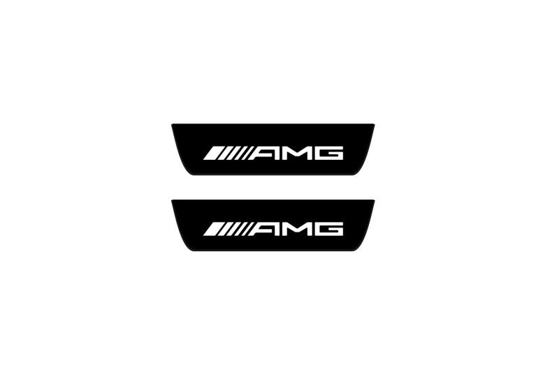 Mercedes A W177 2018+ Led Door Sill Pro With Logo AMG (Premium Painting) Mercedes Led Door Sills PRO opdesign