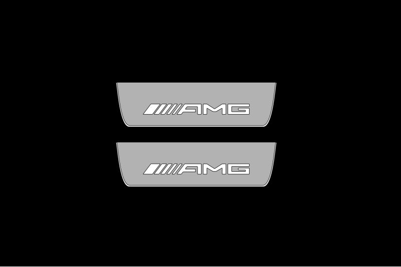 Mercedes EQE V295 2022+ LED Door Sills PRO With Logo AMG Mercedes Led Door Sills opdesign