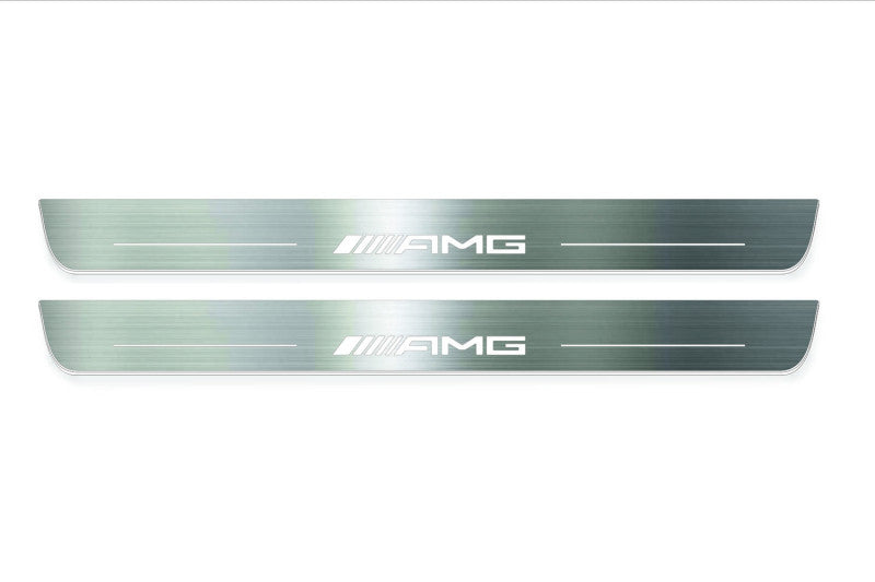 Mercedes E W212 Coupe (C207) 2009-2017 Door Sill Led Plate With AMG Logo