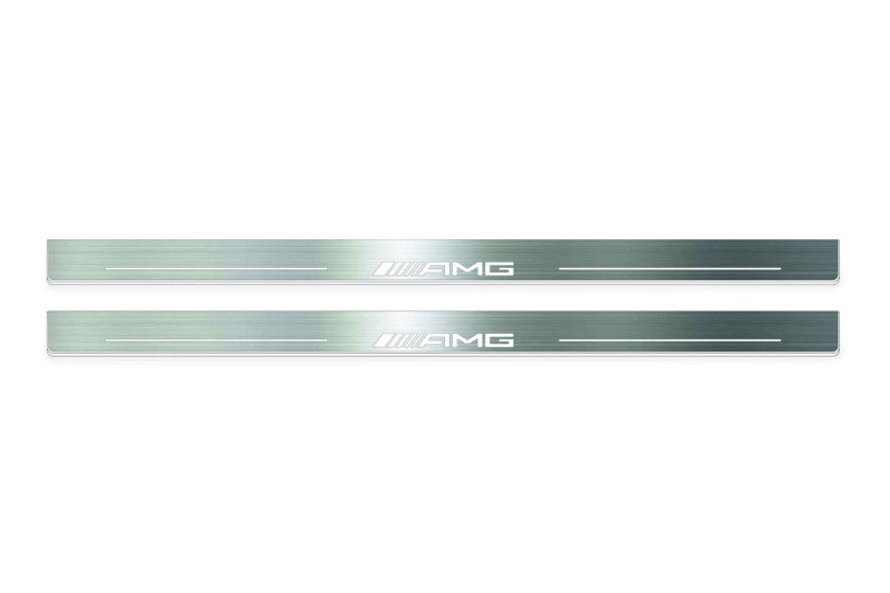 Mercedes E W124 1985-1996 LED Door Sills PRO With Logo AMG