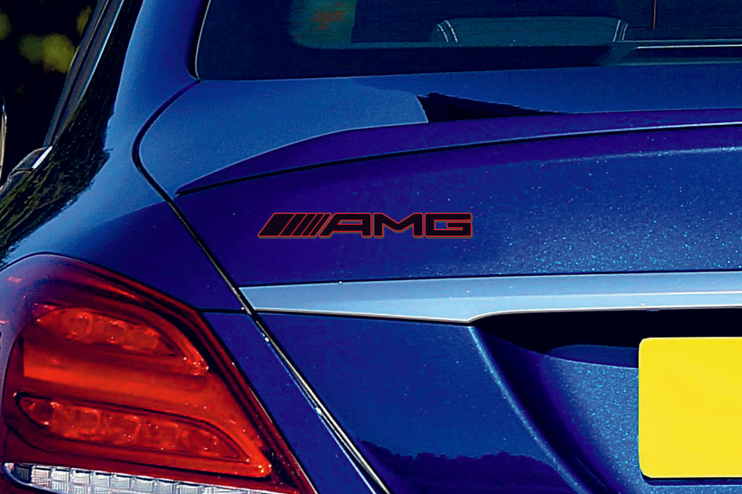 Mercedes tailgate trunk rear 3D emblem with AMG logo (type MIXT)