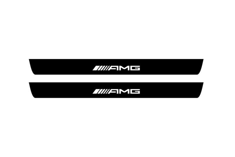 Mercedes CLA-Class I W117 2013-2019 Led Door Sill Pro With Logo AMG (Premium Painting) Mercedes Led Door Sills PRO opdesign