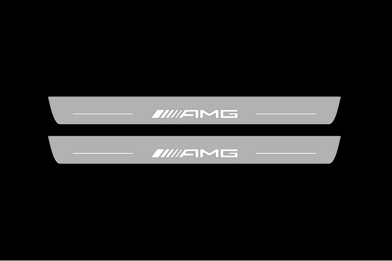 Mercedes S-Class W222 2013-2020 Auto Door Sill Plates With Logo AMG Mercedes Led Door Sills opdesign