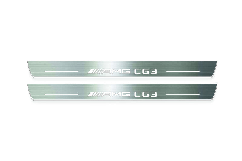 Mercedes C W204 2007-2014 LED Door Sills PRO With AMG C63 Logo