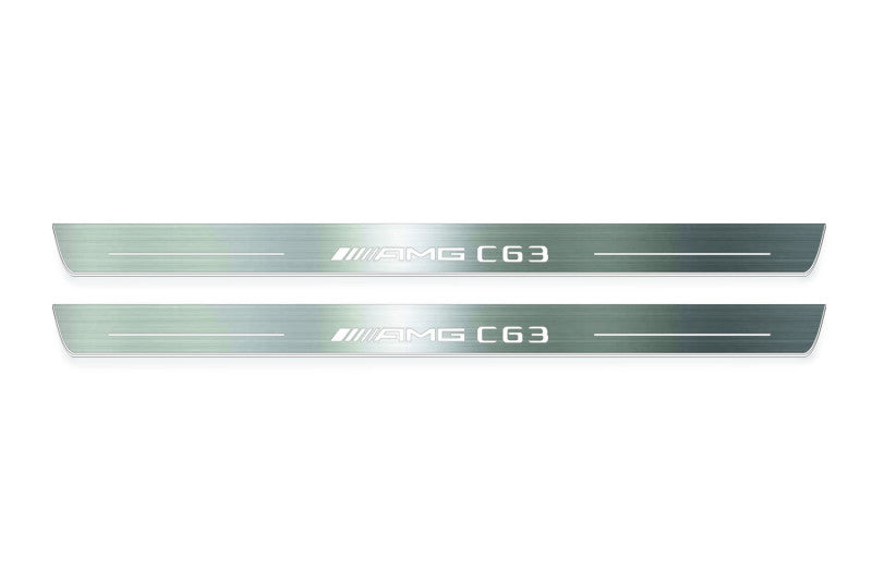 Mercedes C W205 Coupe 2014-2021 Door Sill Led Plate With AMG С63 Logo
