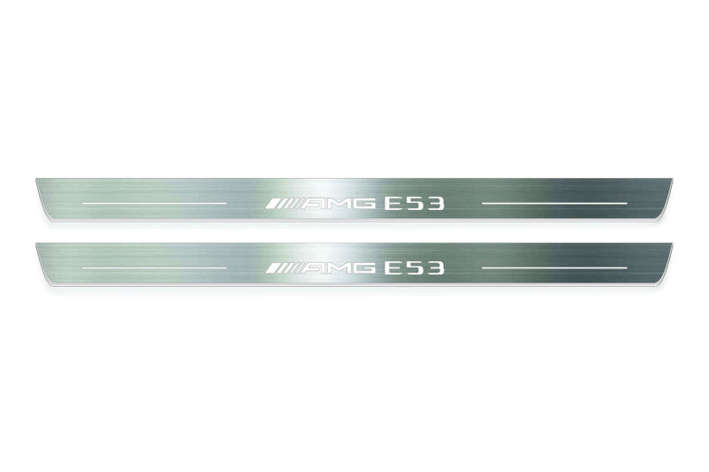 Mercedes E W213 Coupe 2016-2024 Door Sill Led Plate With AMG E53 Logo